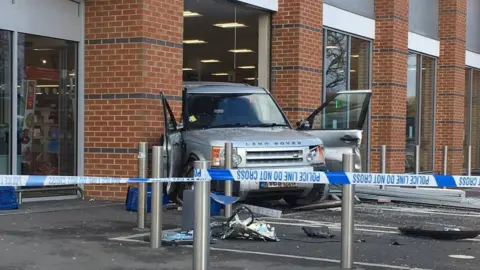 Land Rover driven into Aldi