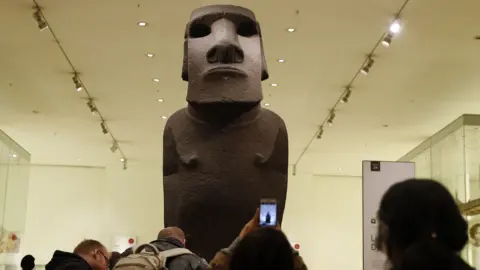 Getty Images Hoa Hakananai'a in the British Museum in 2018