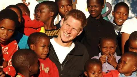 PA Prince Harry at Mants'ase children's home while on a return visit to Lesotho in April 2006