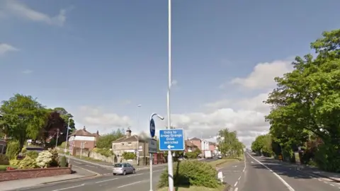 Google The junction on Stanningley Road - stock image