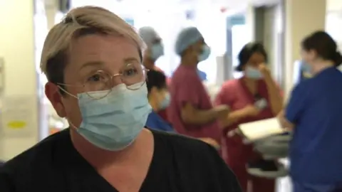 BBC Emma Young, a matron at the Critical Care Unit in Yeovil