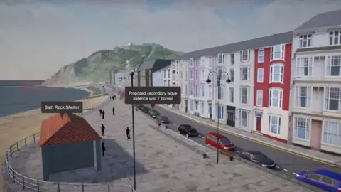 Ceredigion council Plans of the secondary wave wall