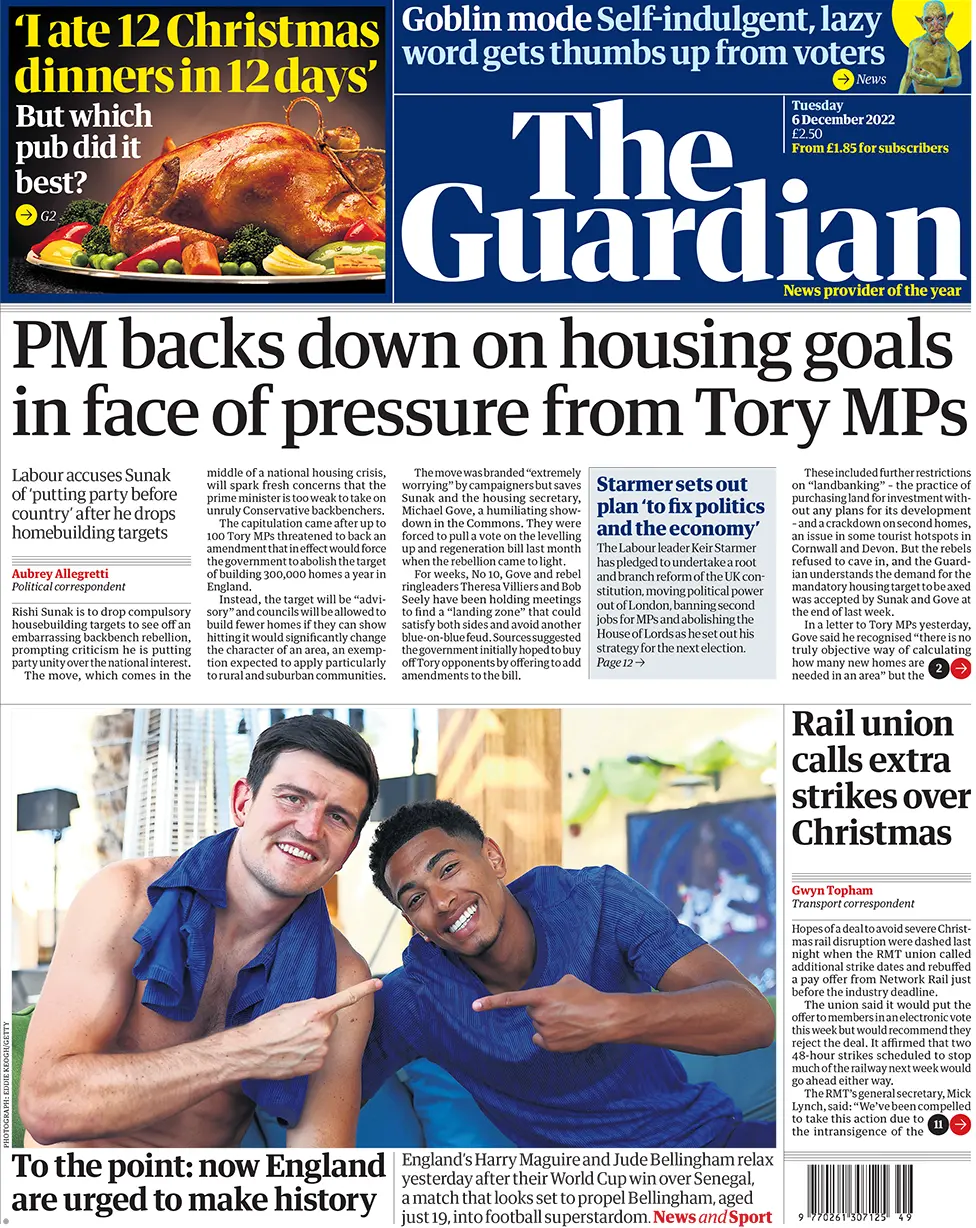 Guardian front page