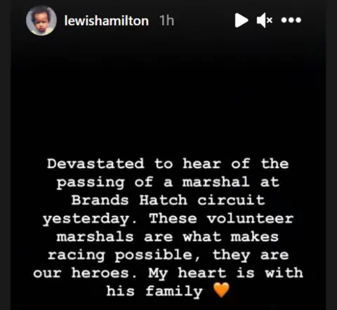 Lewis Hamilton/Instagram Lewis Hamilton paid his respects on Instagram