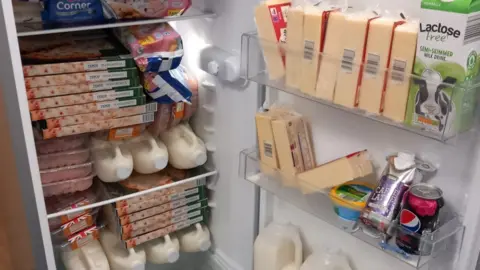 Faces Food in a fridge