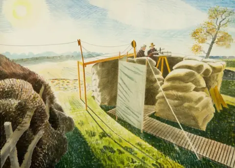 Eric Ravilious/TheHigginsBedford Eric Ravilious, Observer's Post, watercolour and graphite, 1939