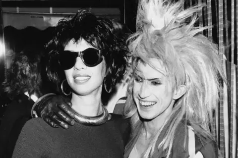 Getty Images Magenta Devine with Martin Degville of Sigue Sigue Sputnik
