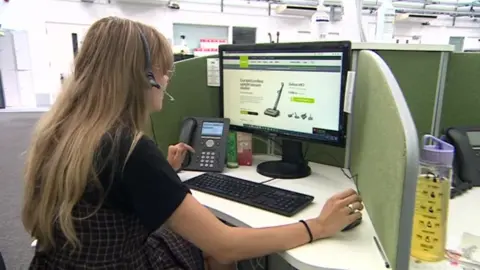 BBC woman at computer