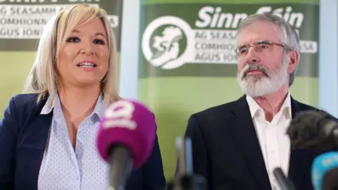 Press Eye Michelle O'Neill and Gerry Adams