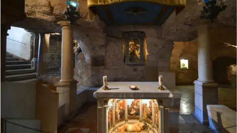 Getty Images Interior of the Milk Grotto