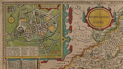 Public domain Part of an old map of the county with Northampton as an inset