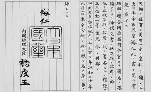 US Navy/FPG/Getty Images Japan's document of surrender