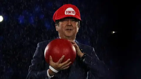 Reuters Shinzo Abe appeared at the Rio Olympics dressed as Super Mario