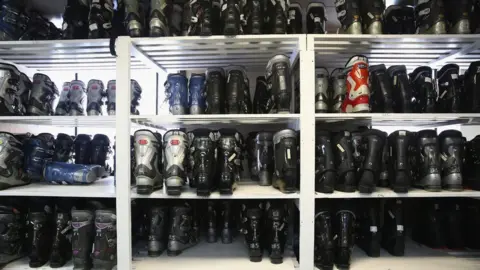 Getty Images Hire boots at ski resort