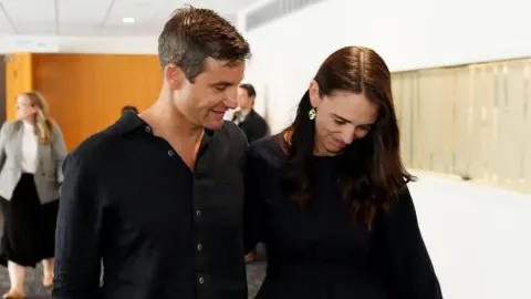 Getty Images Clarke Gayford and Jacinda Ardern