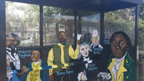 Hull City Council A bus shelter featuring William Wilberforce and other key slave trade abolitionists