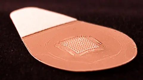 Georgia Tech Close-up image of the microneedle patch