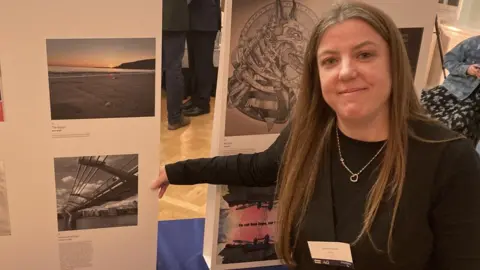 Shaw Trust Lorretta Fontaine with her artwork