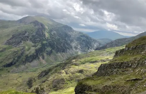 Alan Lodge Rocky and green-looking view from the Llanberis trail up Snowdon