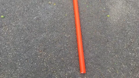 Staffordshire Fire and Rescue Service Part of pole cut from the boy