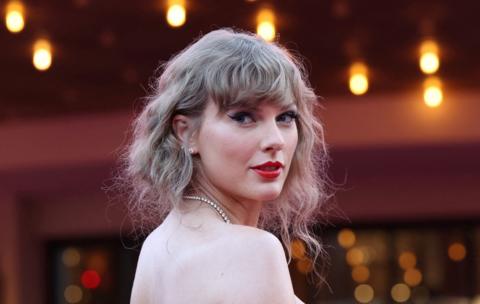 Taylor Swift attends a premiere for Taylor Swift: The Eras Tour in Los Angeles, California, U.S.,