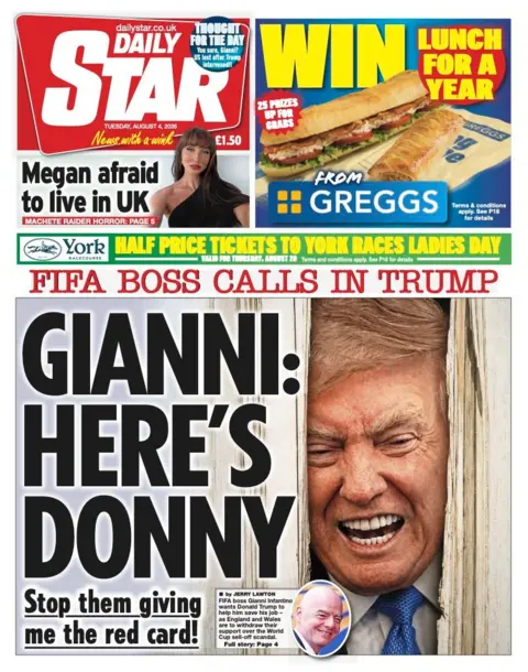"Gianni: Here's Donny" reads the headline on the front page of the Daily Star.