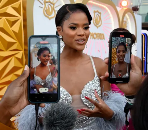 OUPA BOPAPRE / GETTY IMAGES Ndavi Nokeri during Miss South Africa 2024 at Sunbet Arena, Time Square. 