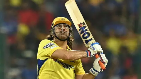 AFP Chennai Super Kings' MS Dhoni plays a shot during the Indian Premier League (IPL) Twenty20 cricket match between Royal Challengers Bengaluru and Chennai Super Kings at the M Chinnaswamy Stadium in Bengaluru on May 18, 2024. 