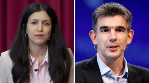 Noor Nanji on the left and Matt Brittin on the right