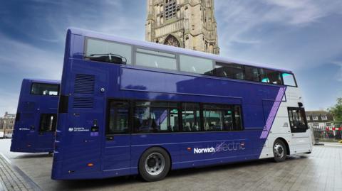 An electric bus in Norwich