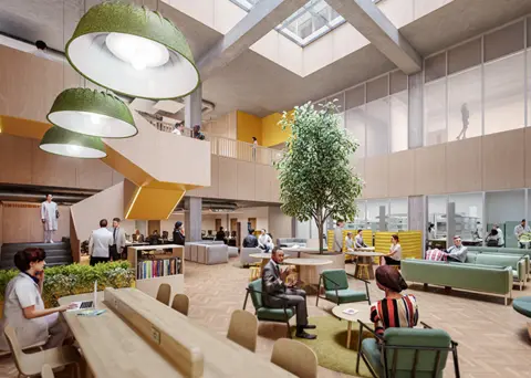 CAMBRIDGE UNIVERSITY HOSPITALS NHS FOUNDATION TRU An artists impression of the hospital's interior 