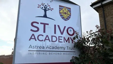 Steve Hubbard/BBC St Ivo Academy sign