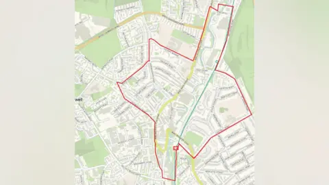 Map of Bulwell showing dispersal order zone