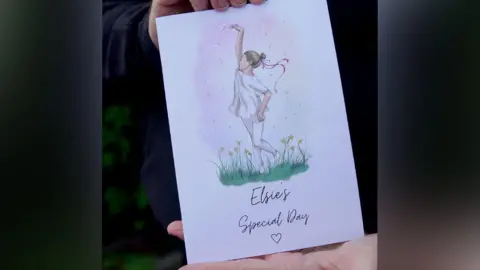 PA Media Order of service for Elsie Dot Stancombe funeral showing an illustration of a girl dancing