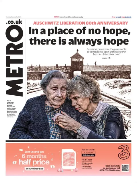 Metro front page 28 January 2025