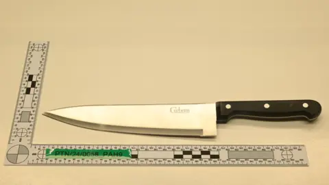 Merseyside Police A picture of a knife taken as police evidence