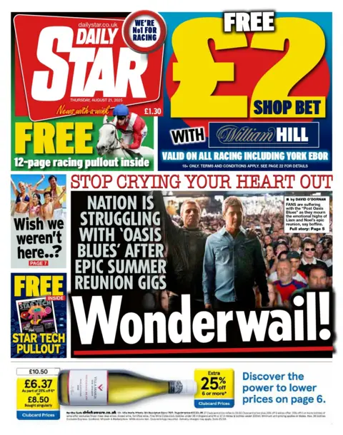 "Wonderwail!" reads the headline on the front page of The Sun.