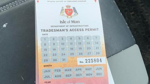 Parking permit booklet for tradespeople