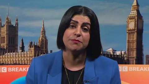 Shabana Mahmood spreekt op BBC Breakfast TV