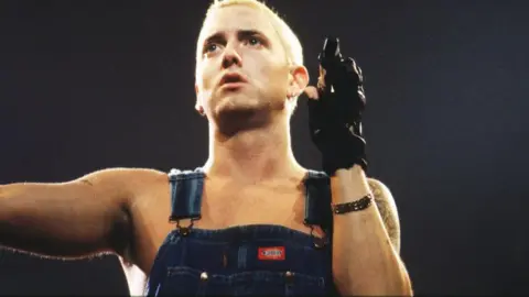 Getty Images Eminem performing as Slim Shady in 2000