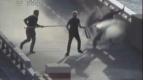 Met Police Steven Gallant, Darryn Frost and John Crilly apprehended Usman Khan on London Bridge using a narwhal tusk in 2019