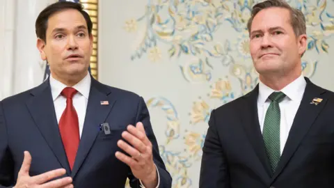 The Secretary of State of the United States of Reuters, Marco Rubio, and the National Security Advisor of the United States, Mike Waltz, are aimed at a press conference.