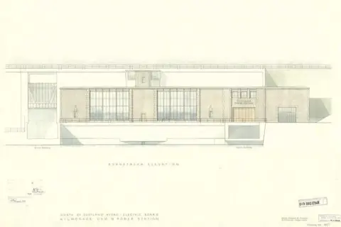 SSE Heritage Technical drawing of a hydro-electric power station