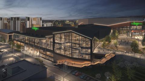 Revised designs for the Sage arena and conference centre on the Gateshead Quayside