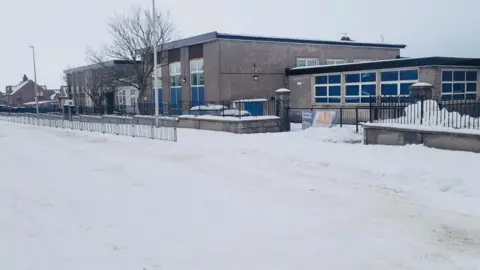 Buchanhaven Primary in Peterhead in snowy conditions