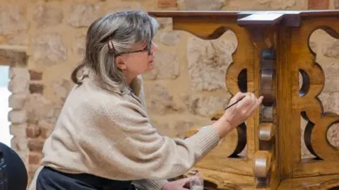 National Trust Restoration of an Anthony Salvin table at Scotney Castle 