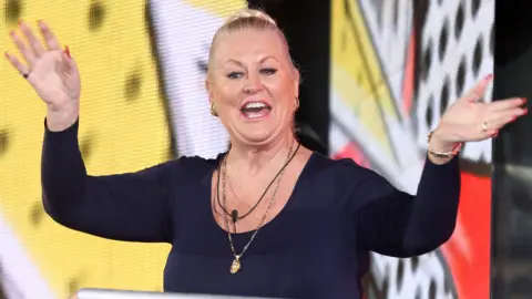 Kim Woodburn, in 3th place, leaves the Celebrity Big Brother house on February 3, 2017 in Borehamwood, United Kingdom