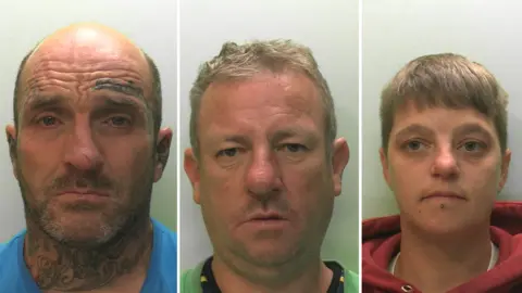 Devon and Cornwall Police Mugshots left to right: Grant Braidwood, Andrew Ball and Kerry Gove