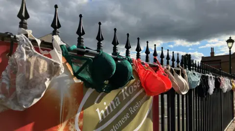 Bras outside a Chinese restaurant