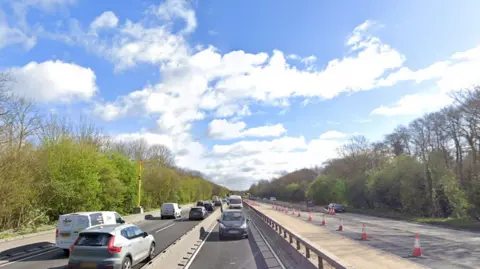 Street view of the A12 near Marks Tey on a sunny day. 